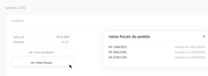 notas fiscais do pedido 1